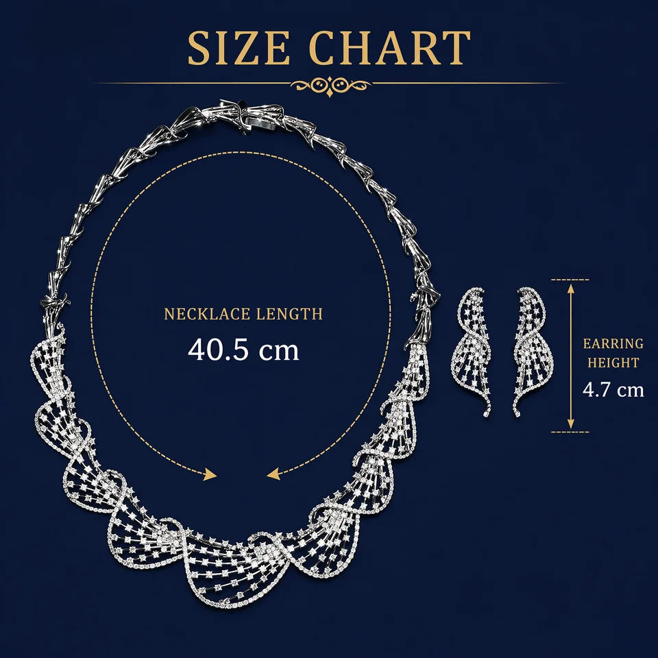 New Women's jewelry set Cubic Zirconia necklace and earrings Bridal jewelry set for women's ball wedding party accessori