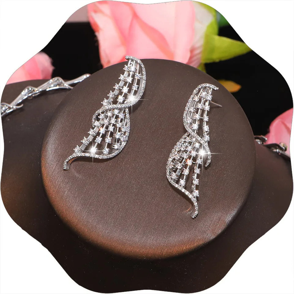 New Women's jewelry set Cubic Zirconia necklace and earrings Bridal jewelry set for women's ball wedding party accessori