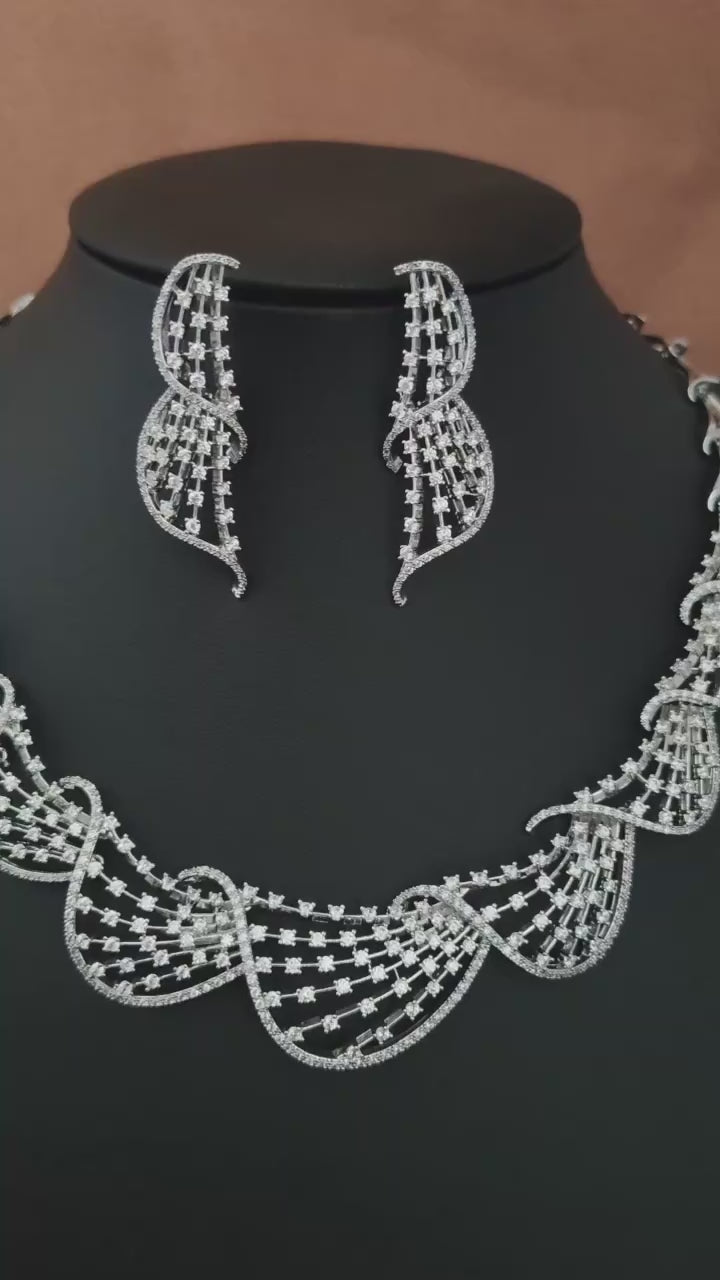 New Women's jewelry set Cubic Zirconia necklace and earrings Bridal jewelry set for women's ball wedding party accessori